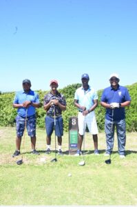 SA Navy Championships showing golfers in development stages, from practice sessions with a coach to participation in competitive play during the tournament.