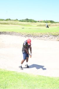 SA Navy Championships — the 4-ball group taking a moment on the 8th tee box before starting their next shot.